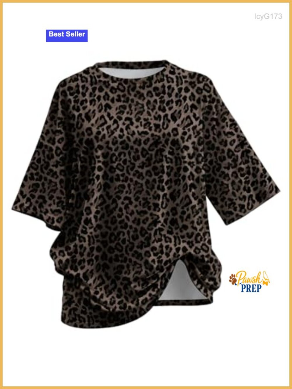 Oversized Leopard Cheetah Print T-Shirt Round Neck Short Sleeve Women's
